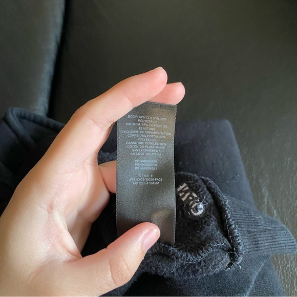 TNA ARITZIA Black Cozy Sweatfleece Perfect Fit Boyfriend Crop 1/2 Zip Sweatshirt - Picture 7 of 7